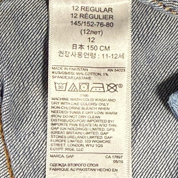 Gap Girls High Rise Flare Jeans Size 12 Blue Stretch Denim Retro Y2K Style - Picture 6 of 7